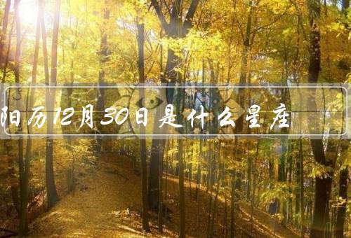 阳历12月30日是什么星座，摩羯座特点／特点／相配星座