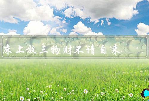 床上放三物财不请自来（财物／饰品／书籍）