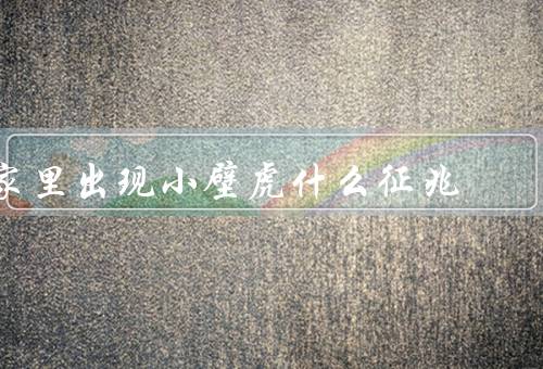 家里出现小壁虎什么征兆（运势的变化／家庭成员的健康状况）
