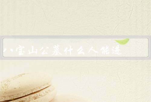 八宝山公墓什么人能进（条件、程序、意义）