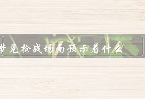 梦见枪战场面预示着什么，梦境中的枪战／压力和挑战