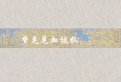 梦见杀人见血被抓，梦的启示／心理解读／情绪的释放
