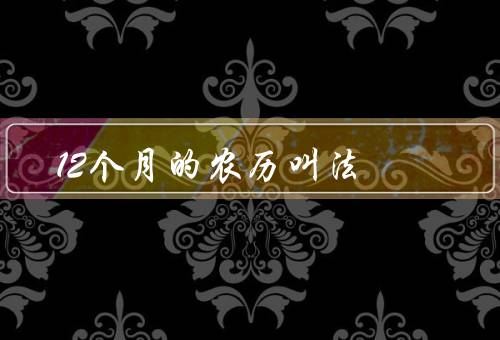 12个月的农历叫法（正月／二月／三月）