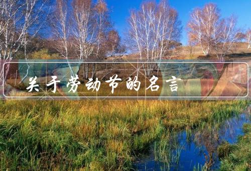 关于劳动节的名言（人生的财富、推动进步的力量、奋斗的象征）