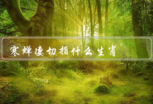 寒蝉凄切指什么生肖，鼠／虎／龙