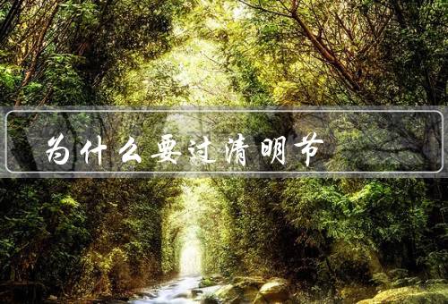 为什么要过清明节（寄托哀思／缅怀先人／传承文化）