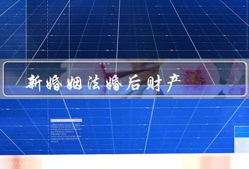 新婚姻法婚后财产，婚后的归属、约定的限制、分割的公平性