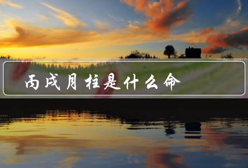 丙戌月柱是什么命，命运特点、财运、婚姻和家庭