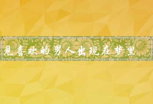 梦见喜欢的男人出现在梦里，激动的相见／迷失的疑惑／思考与行动
