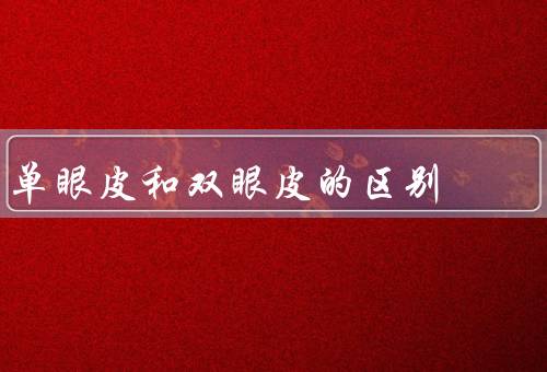 单眼皮和双眼皮的区别（眼形／外貌特点／流行趋势）