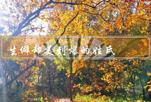 生僻却美到爆的姓氏，凤离、玄羽、霜华