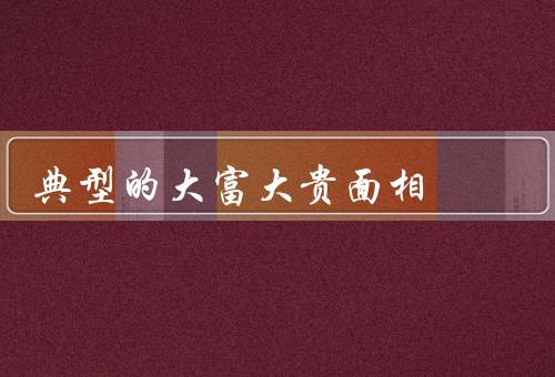典型的大富大贵面相，五官端正／高颧骨／丰满的下颌