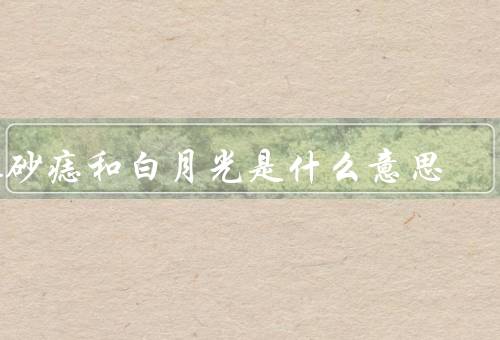 朱砂痣和白月光是什么意思，朱砂痣、白月光、结语
