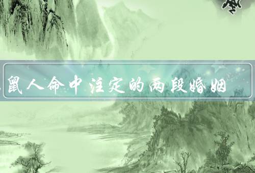 属鼠人命中注定的两段婚姻（初恋／伴侣／总结）