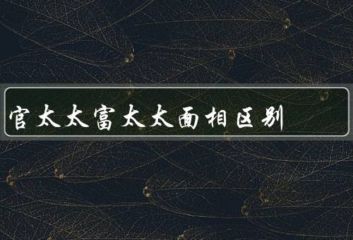 官太太富太太面相区别（五官特征、气质特点、服饰风格）