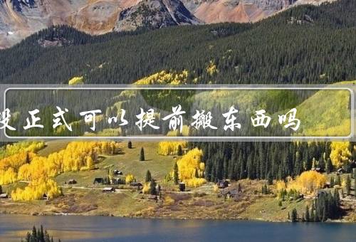 没正式搬家可以提前搬东西吗（是否可行／好处／注意事项）