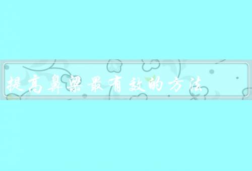 提高鼻梁最有效的方法（按摩／鼻子拉伸／鼻梁填充）