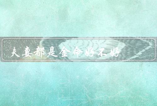 夫妻都是金命好不好（财富／事业／运气）
