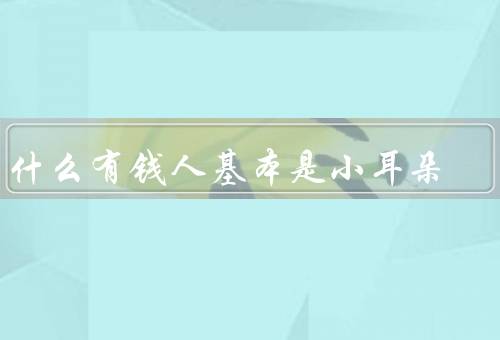 为什么有钱人基本是小耳朵（资源集中／商业机会与信息）