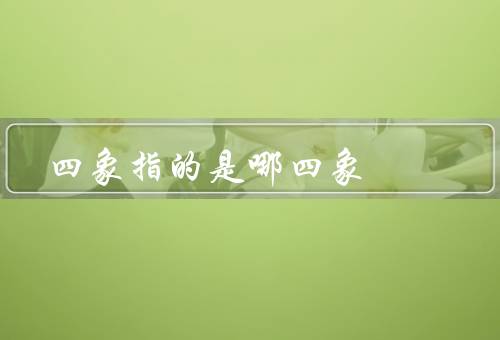 四象指的是哪四象（青龙、白虎、朱雀）