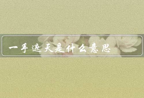 一手遮天是什么意思，来源、意义、运用