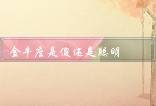 金牛座是傻还是聪明（理性思维／耐心与坚持／实际主义）