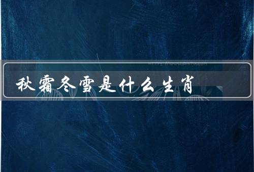 秋霜冬雪是什么生肖，猫特征、个性、养育