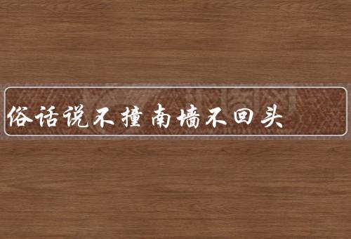 俗话说不撞南墙不回头，背景起源／含义解读／应用实例