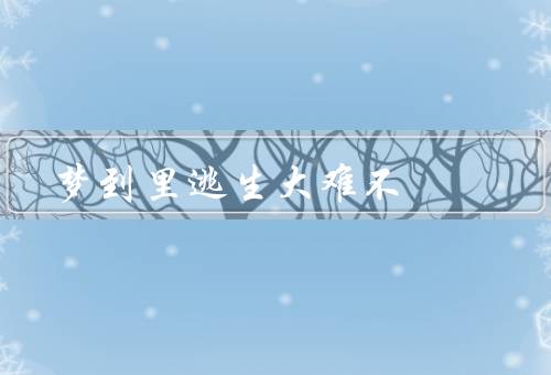 梦到死里逃生大难不死（解梦学的角度／心理学的角度）