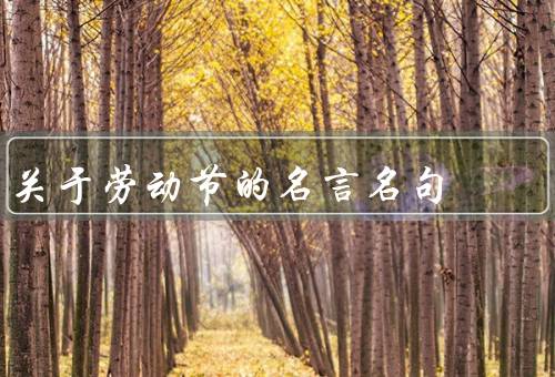 关于劳动节的名言名句，追求梦想／尊重劳动者／劳动成就幸福