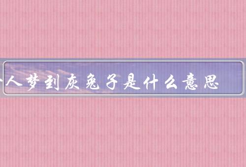 女人梦到灰兔子是什么意思，忧虑／孤独／未知和变化