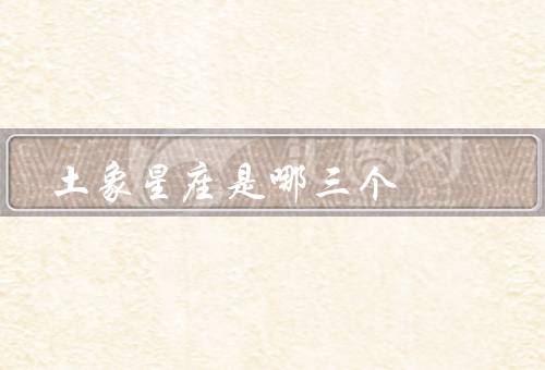 土象星座是哪三个（摩羯座／金牛座／处女座）
