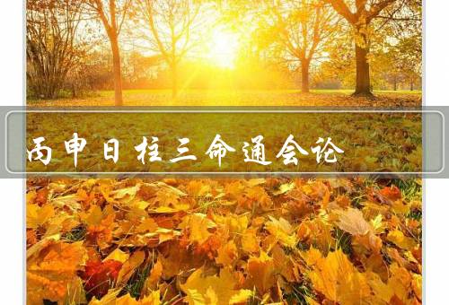 丙申日柱三命通会论（丙申日柱特点、性格特征、事业发展）