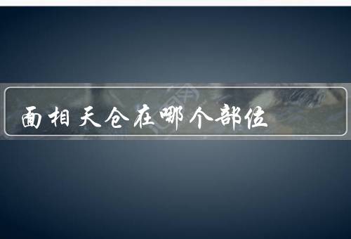 面相天仓在哪个部位（位置／意义／分析）