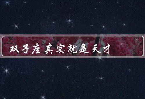 双子座其实就是天才（天才的思维方式／多才多艺的天赋）