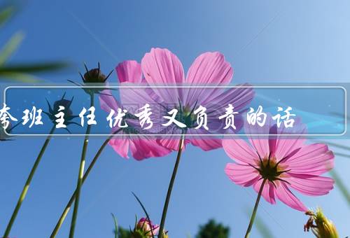 夸班主任优秀又负责的话，关心学生的学习／关注学生的生活