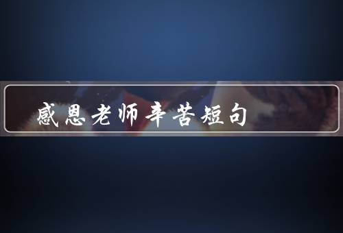感恩老师辛苦短句（教诲／关怀／付出）
