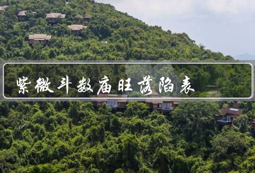 紫微斗数庙旺落陷表，应用／总结