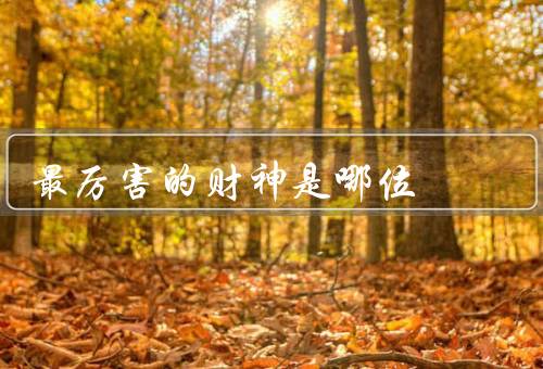 最厉害的财神是哪位（传说／崇拜）