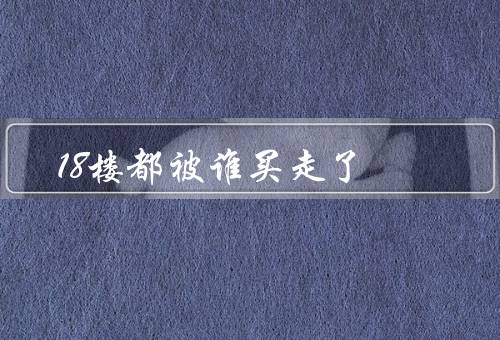 18楼都被谁买走了（买家身份之谜／购买动机的猜测／反应和影响）