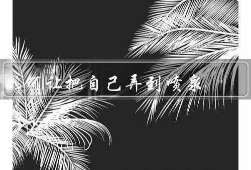 如何让把自己弄到喷泉（原理／设计／安装和维护）