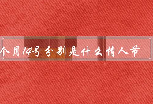 每个月14号分别是什么情人节（元旦情人节／情人节／白人节）
