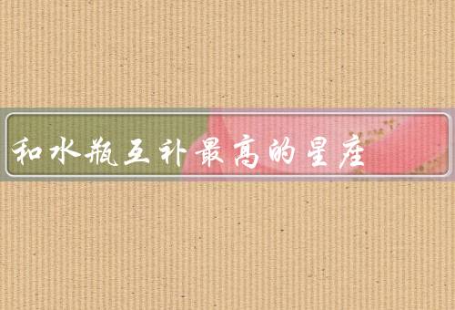 和水瓶互补最高的星座，独立自主、创造力和创新、热情和自信