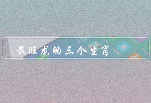 最旺龙的三个生肖，属龙的人／属兔的人／属猪的人