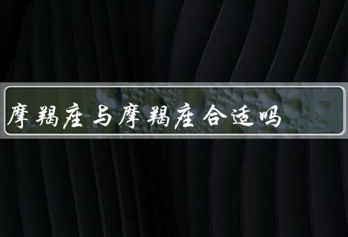 摩羯座与摩羯座合适吗（性格特点／价值观／互相理解和支持）