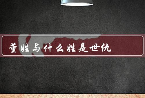 董姓与什么姓是世仇（渊源／历史对抗／现代纷争）