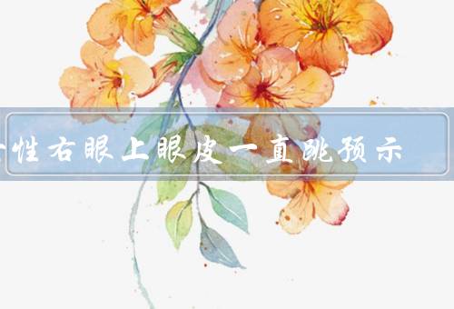 女性右眼上眼皮一直跳预示，身体健康问题／好兆头／个人信仰和迷信