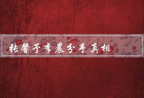 张馨予李晨分手真相，分歧、工作压力、媒体曝光