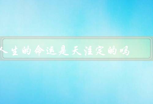 人生的命运是天注定的吗，因素、努力与选择重要性、转折点