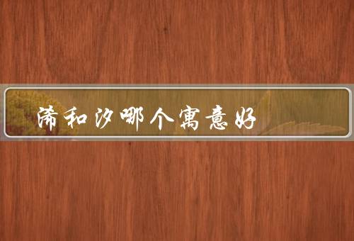 浠和汐哪个寓意好（浠、汐、浠和汐的比较）